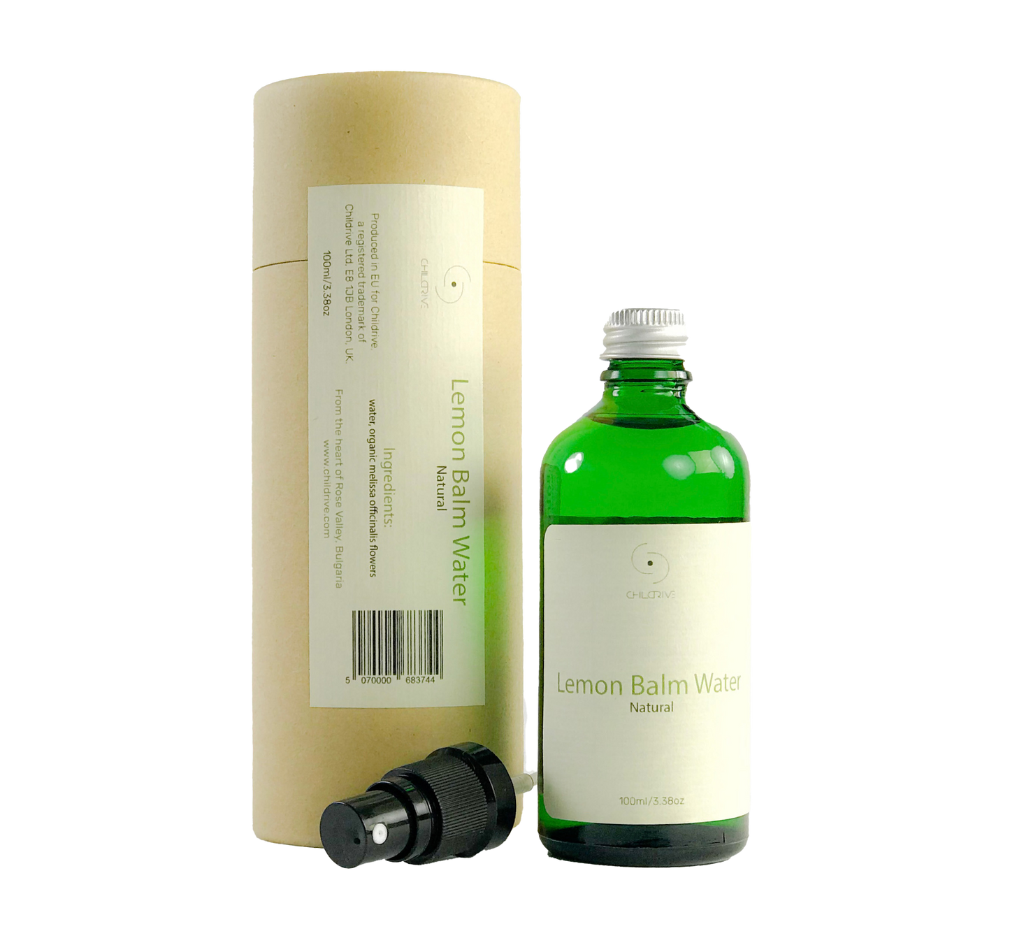 Organic Lemon Balm Water from The Heart of Rose Valley - Bulgaria - 100ml Amber Glass Bottle + Spray Pump