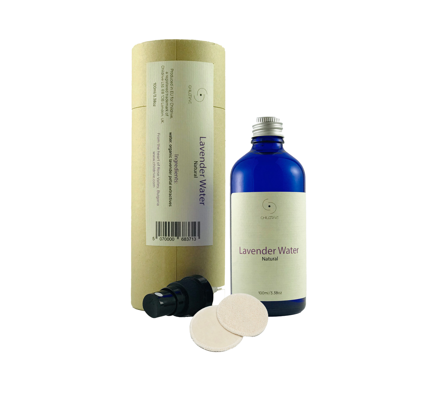 Organic Lavender Water from The Heart of Rose Valley - Bulgaria - 100ml Amber Glass Bottle + Spray Pump - 100% Pure and Natural Lavender Hydrosol for Skin, face, Hair and Body