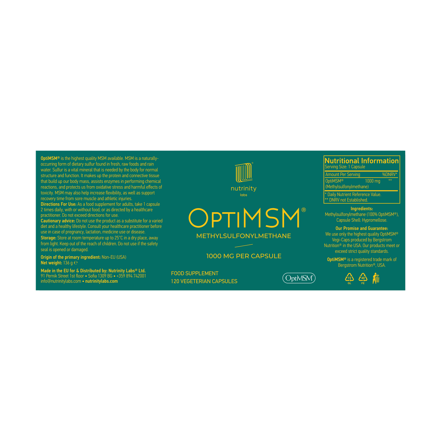 OptiMSM® Vegan Capsules 1000mg