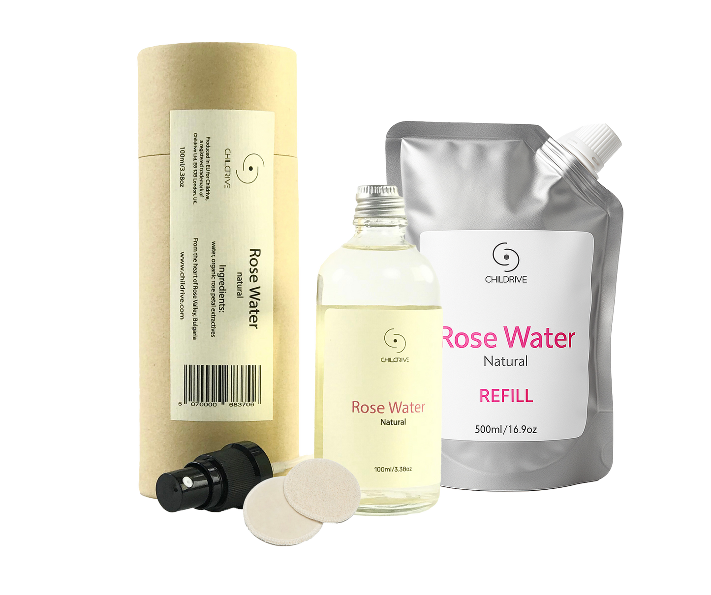 Organic Rose Water from The Heart of Rose Valley - Bulgaria - Refill Bundle