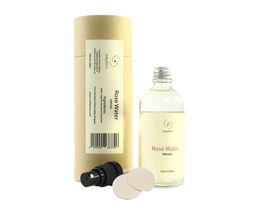 Organic Rose Water from The Heart of Rose Valley - Bulgaria - 100ml - Glass Bottle + Spray Pump - 100% Pure and Natural Damascena Rose Hydrolant for Skin, face, Hair and Body