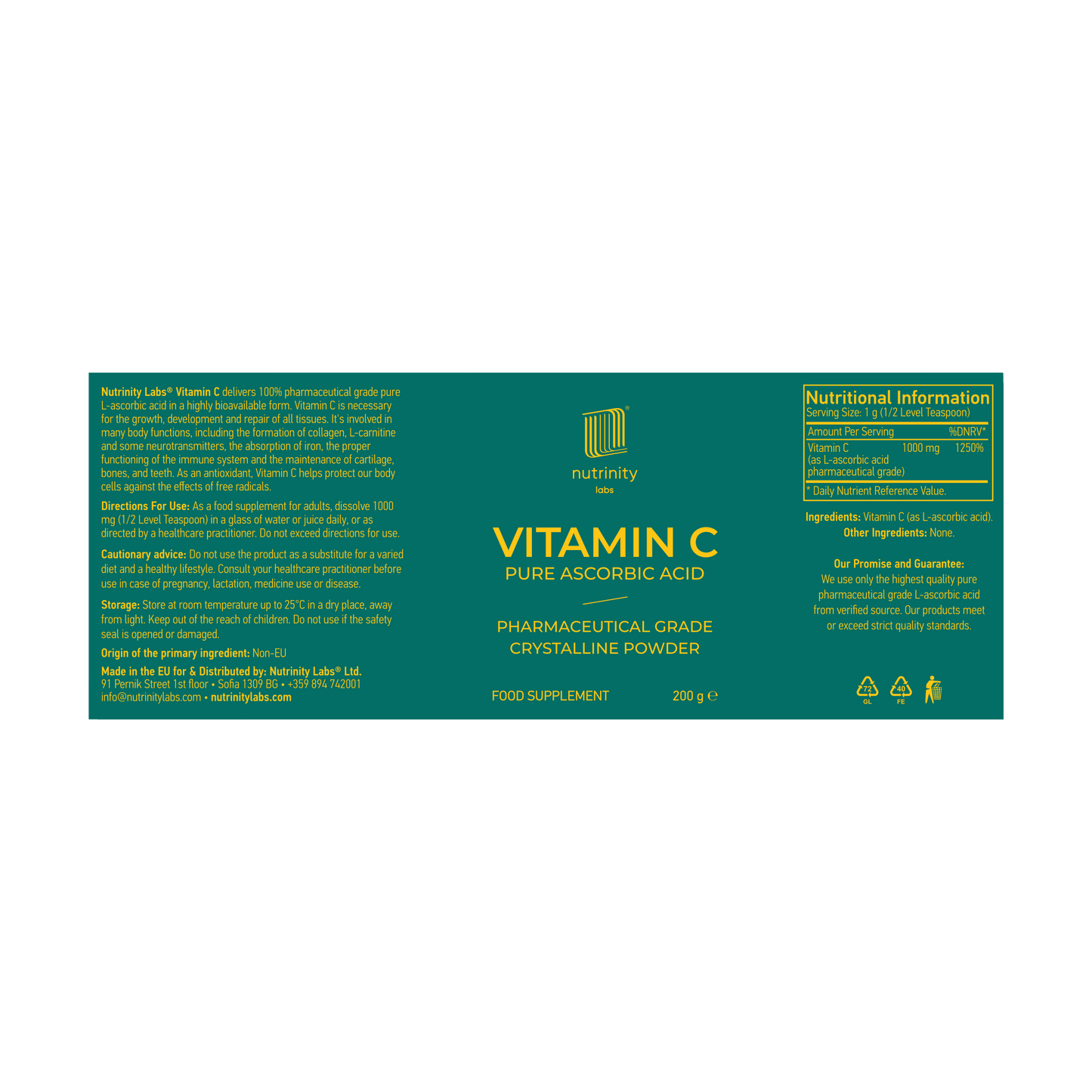 VITAMIN C CRISTALLINE POWDER 200g